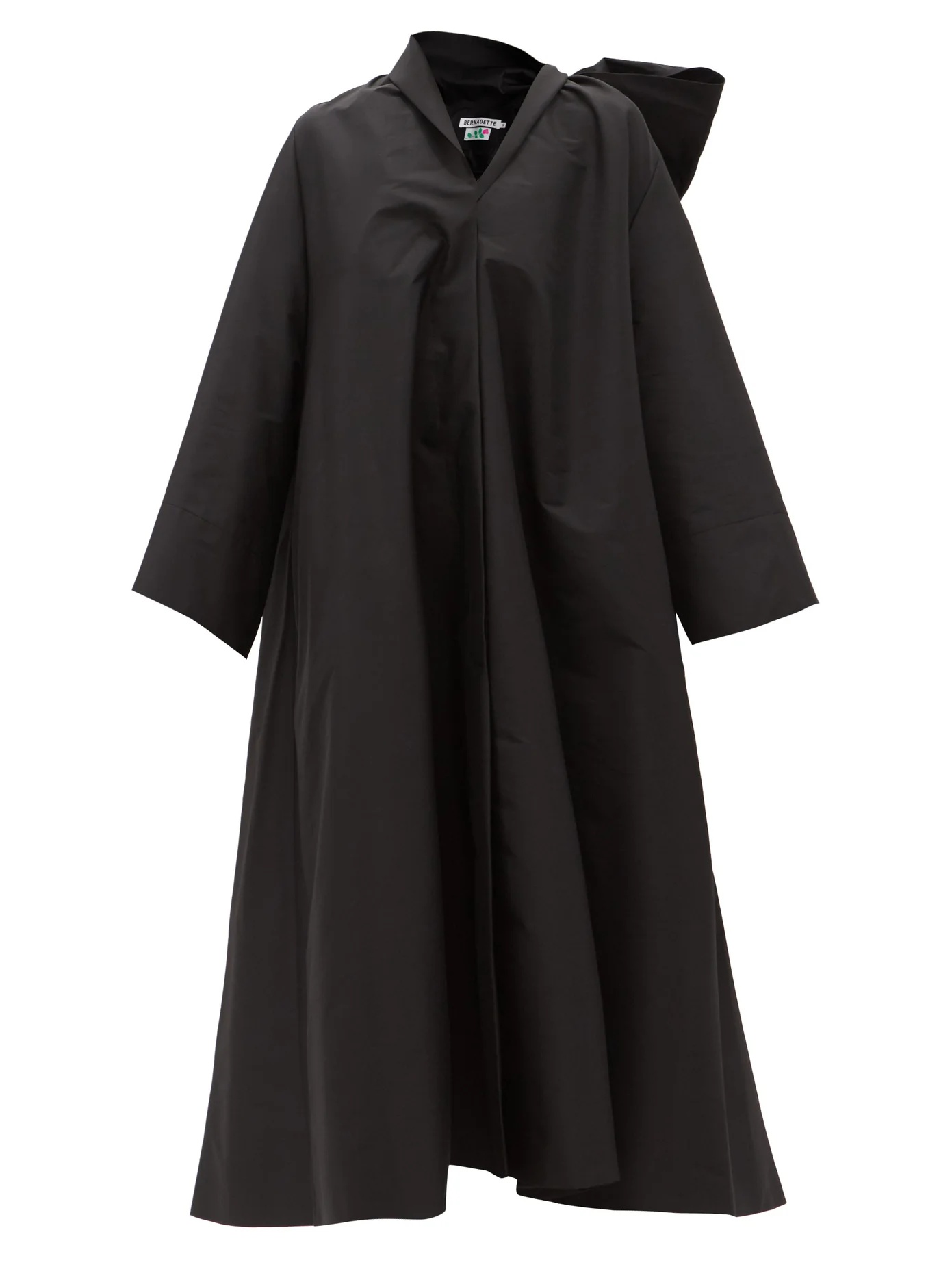 Christian bow-back taffeta coat - 1