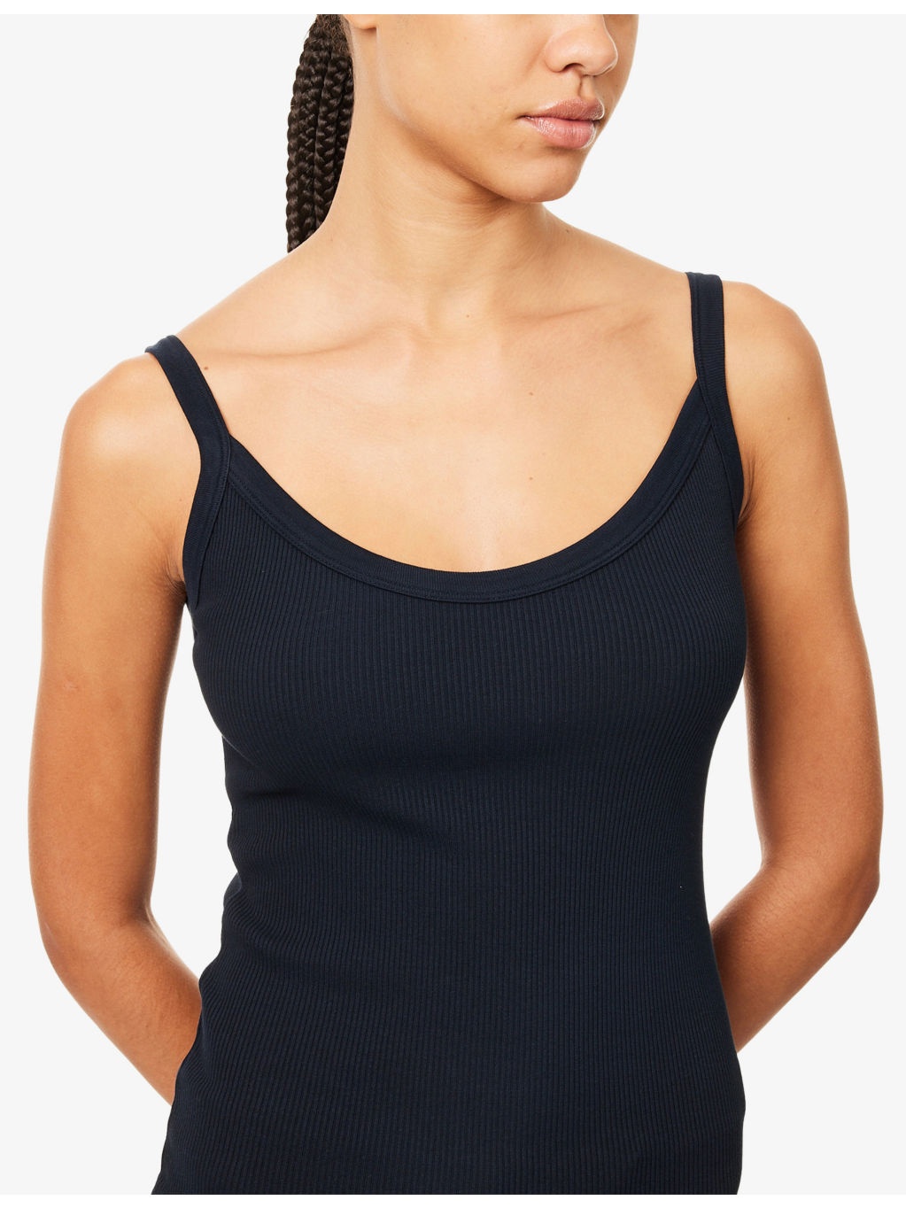 Jordan Scoop-Neck Ribbed Woven Tank-Top - 5