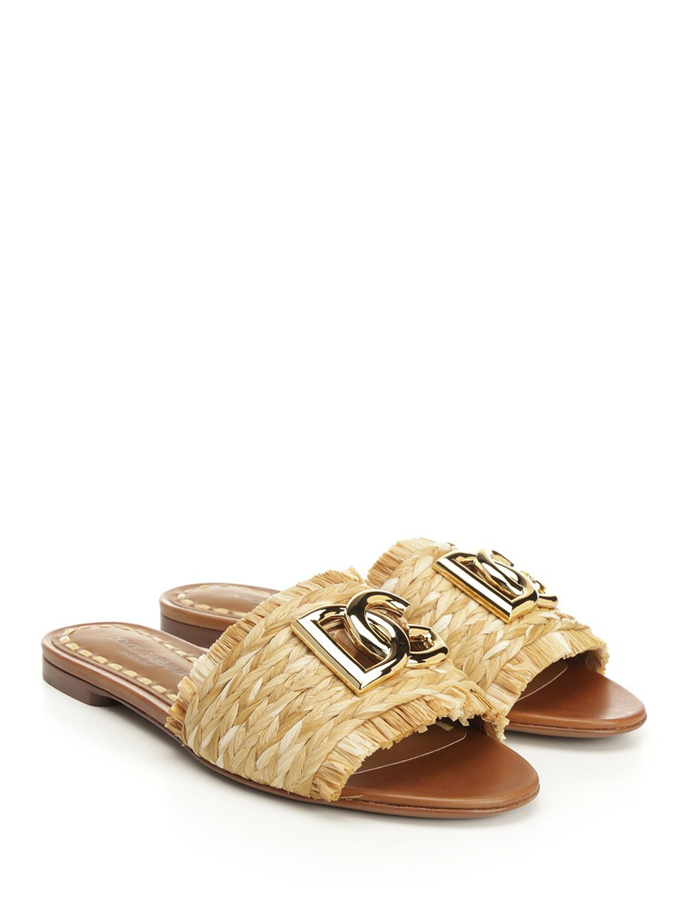 Ciabatta Treccia Rafia Sandals Beige - 2