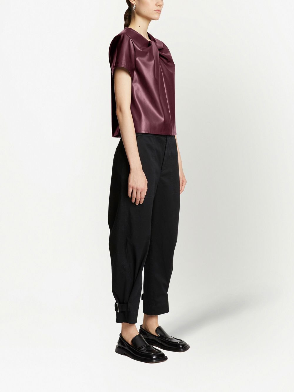 twist-detail short-sleeved top - 3