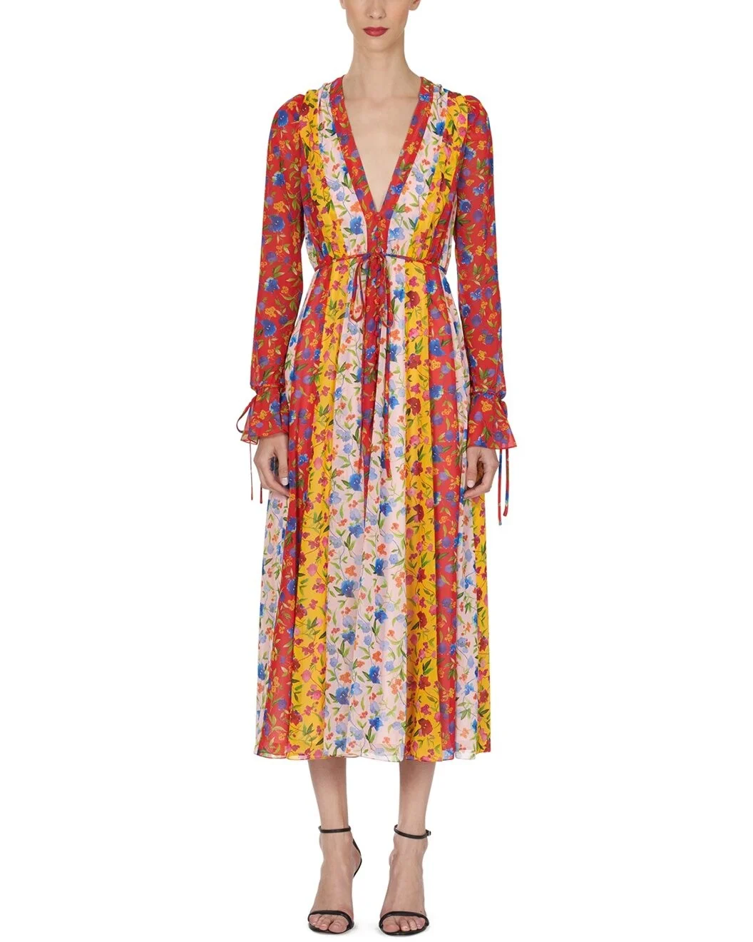 Carolina Herrera V-Neck Midi Dress - 1