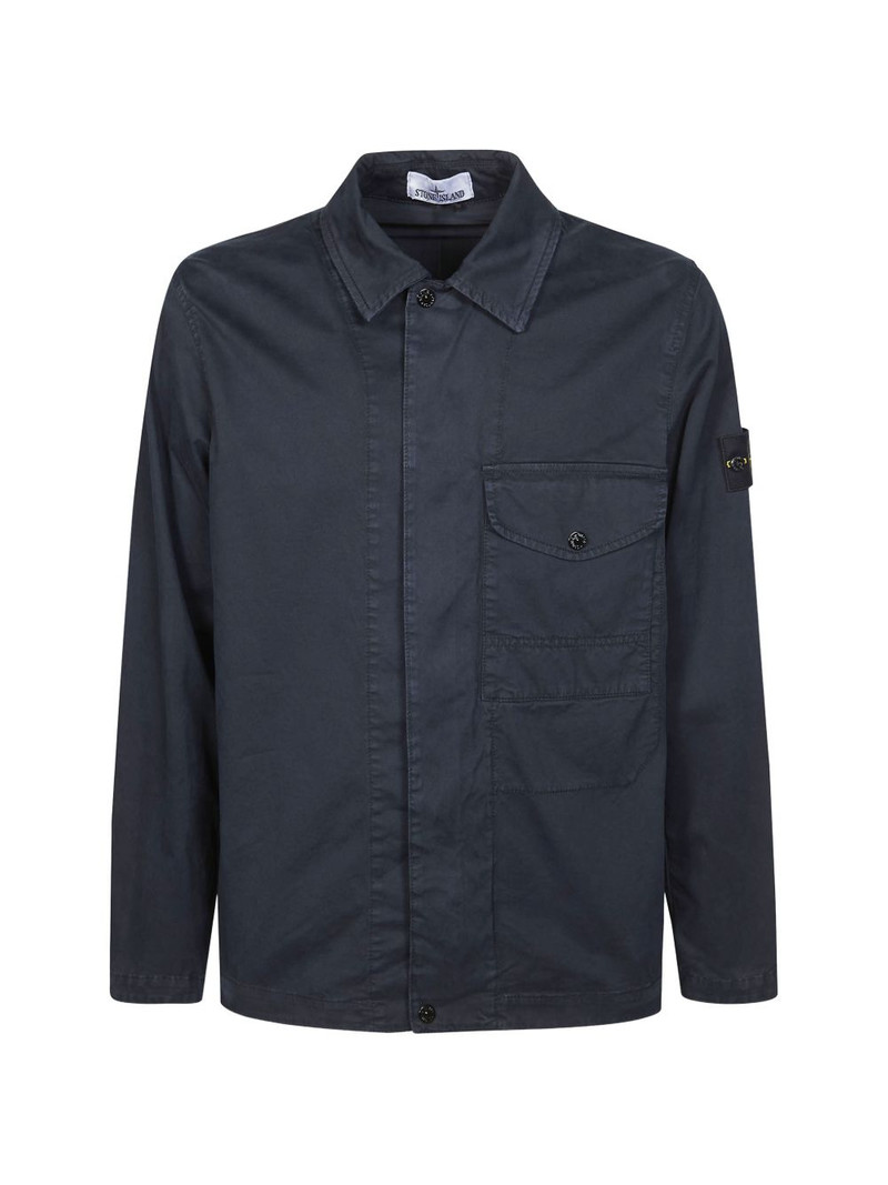 logo-patch shirt jacket 1
