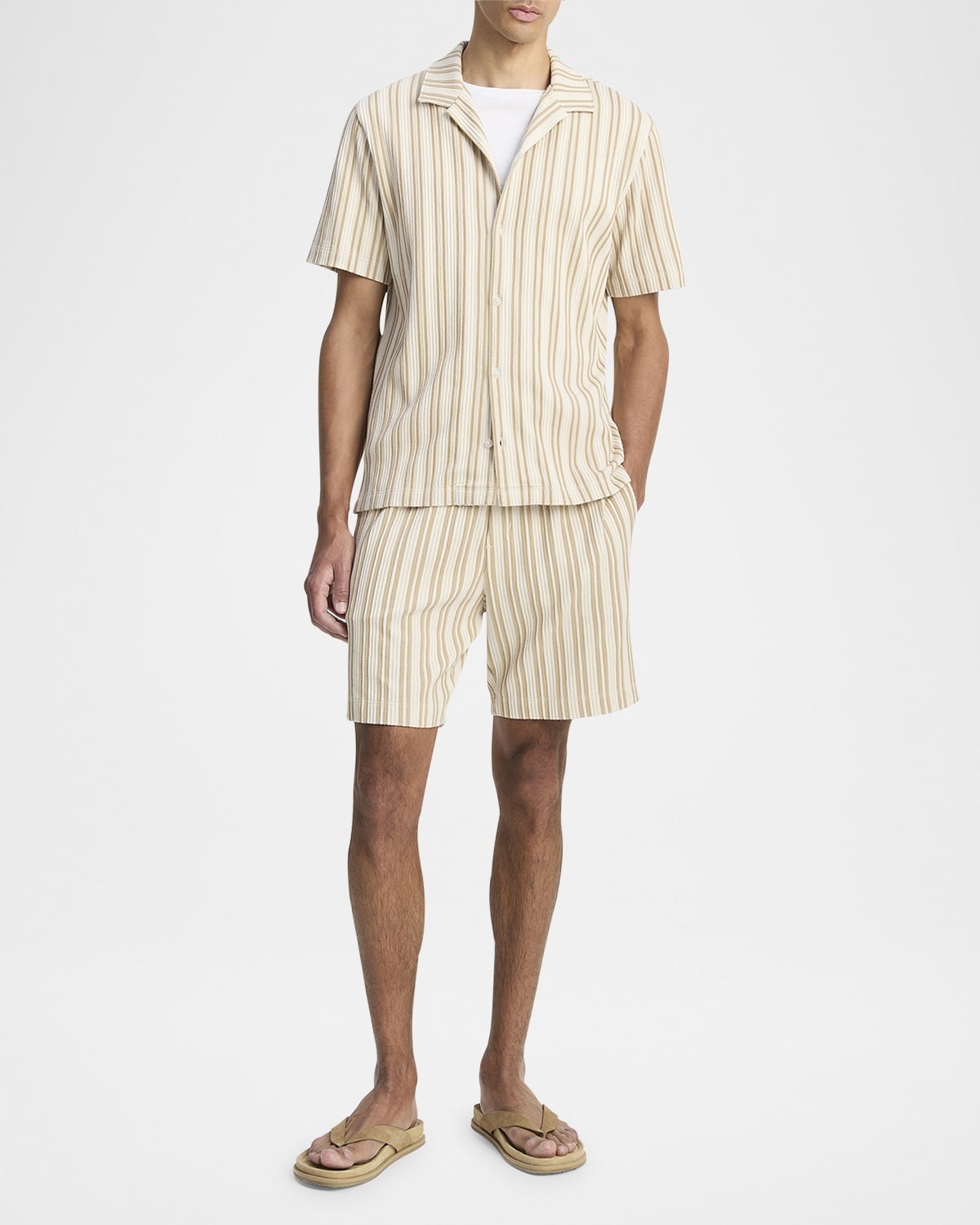 Men's Jacquard Stripe Camp Shirt - 2