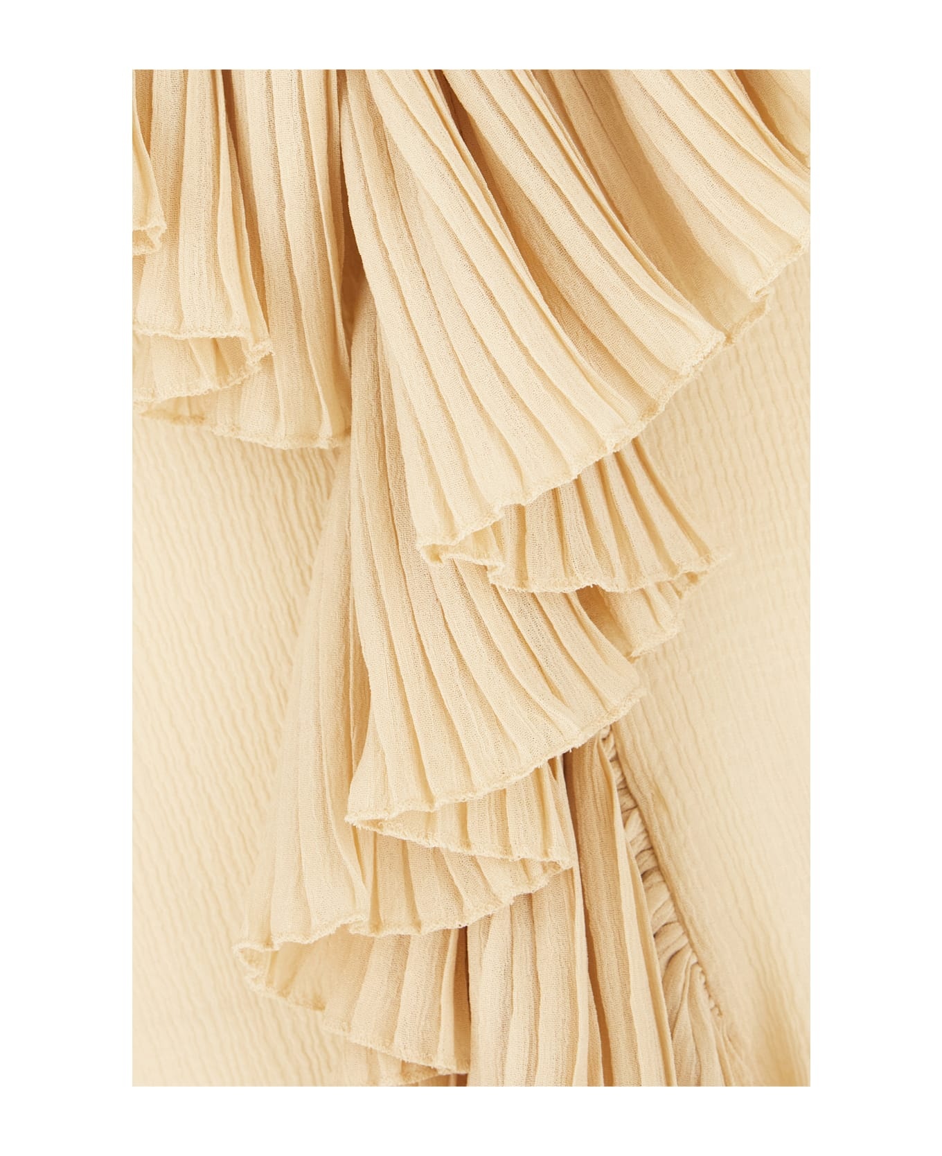 Beige Silk Blouse - 3