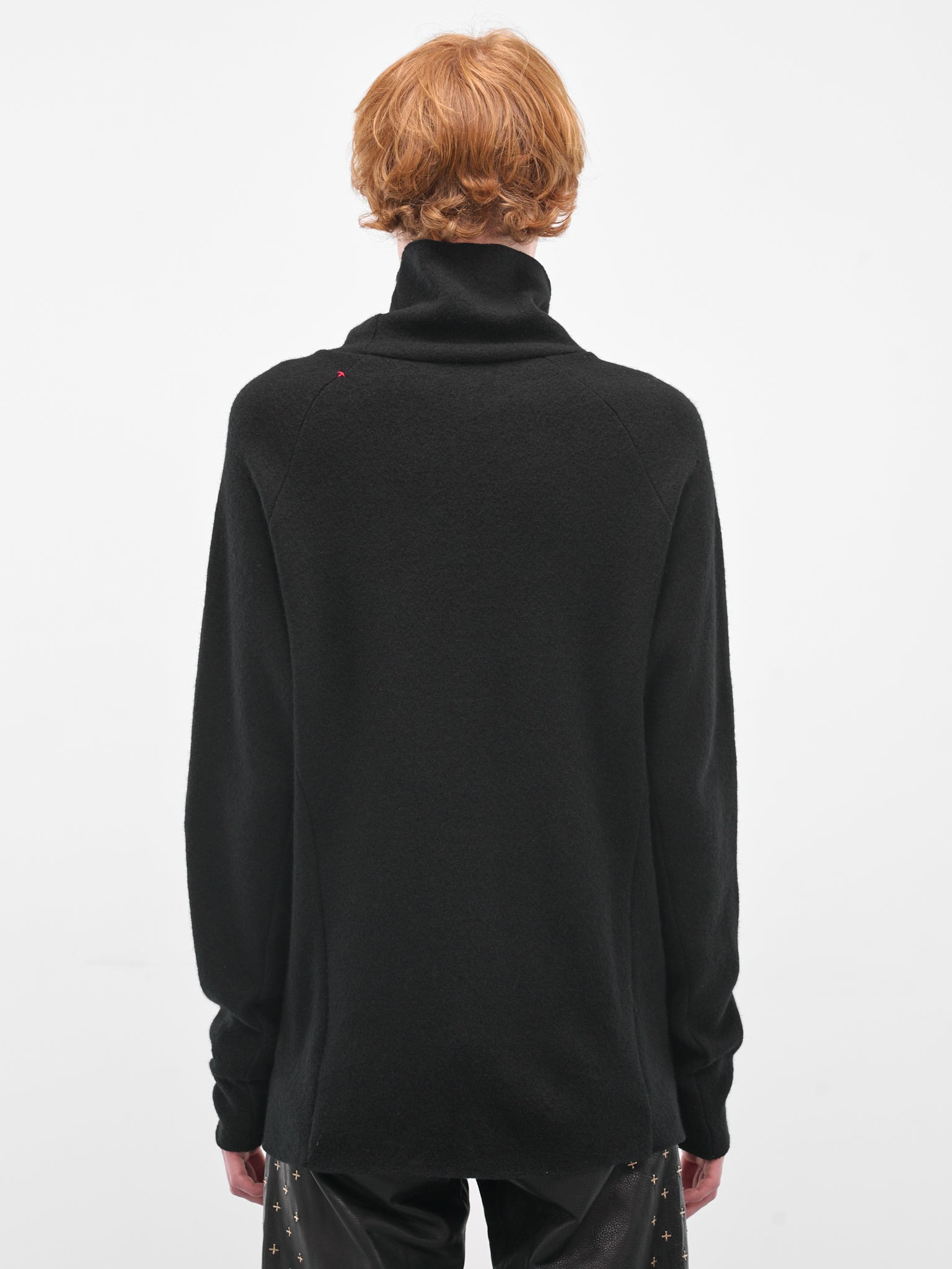 Black Alpaca Raglan Turtleneck Sweater - 3