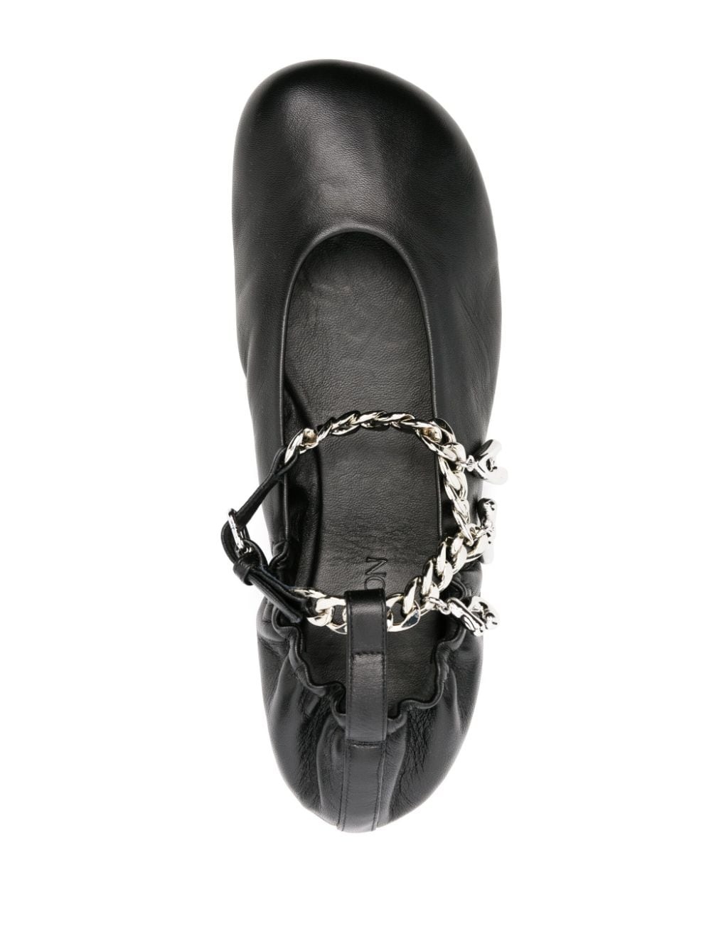 logo-charm leather ballerina shoes - 4