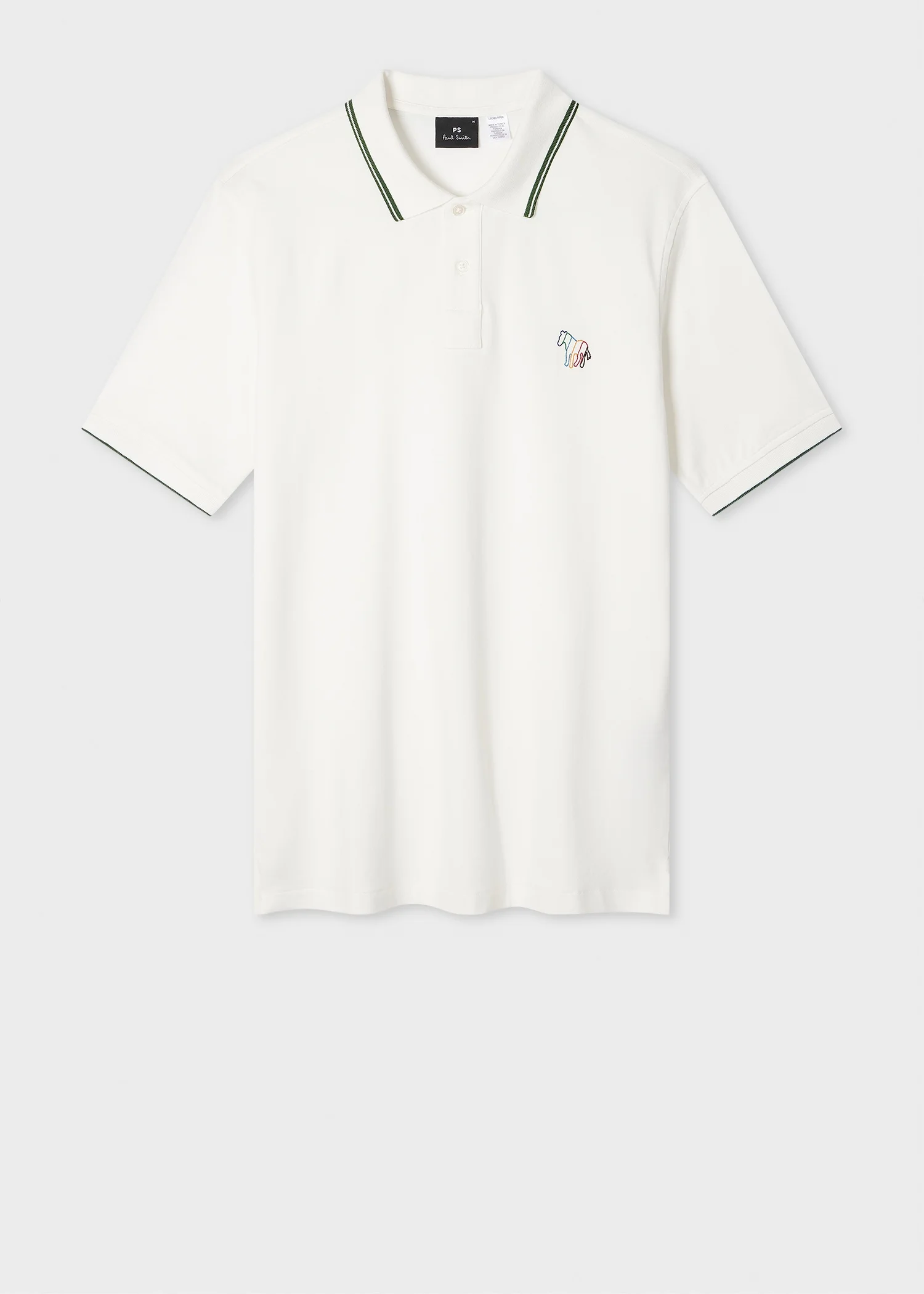 White 'Broad Stripe Zebra' Polo Shirt - 1