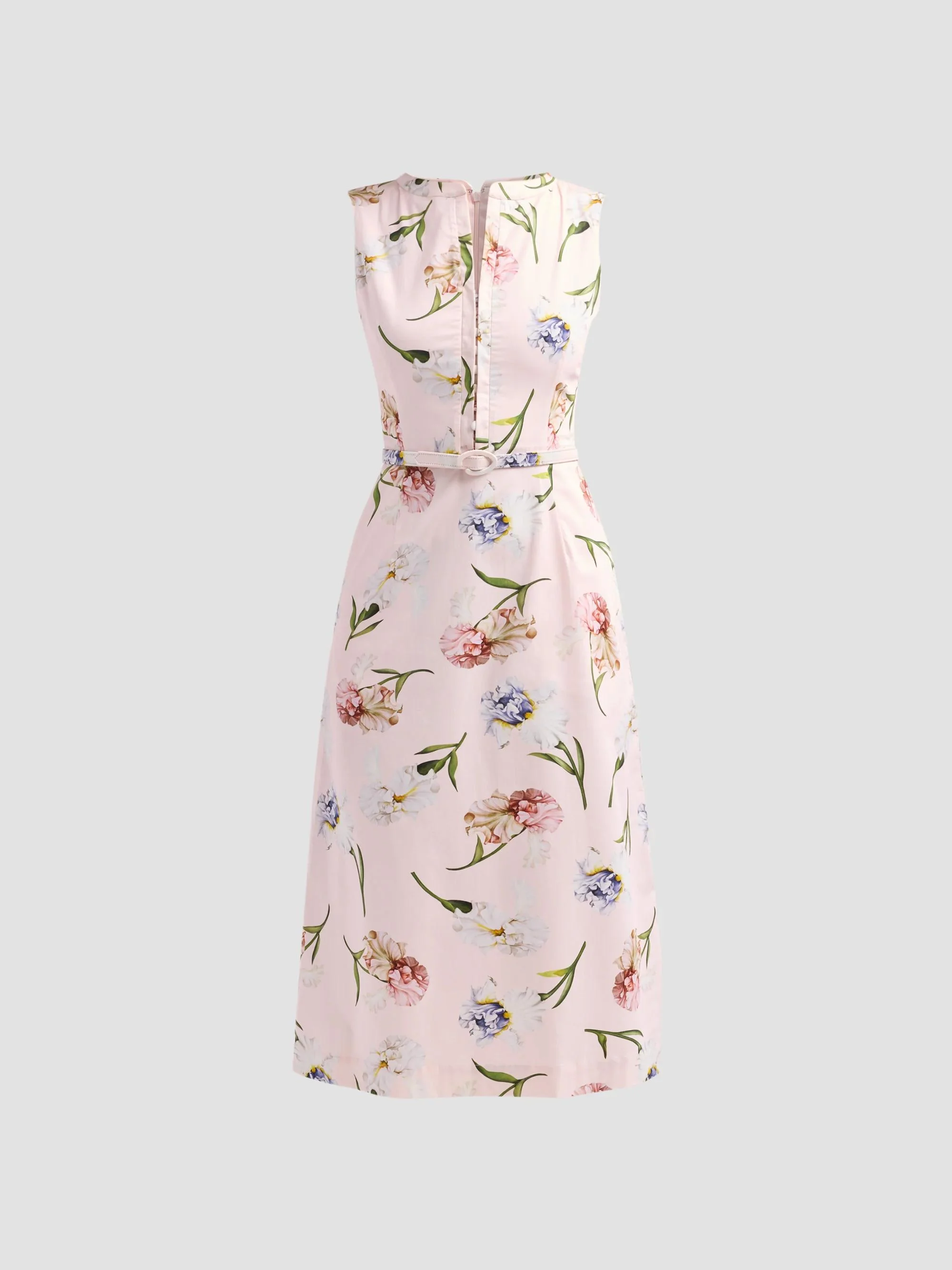 Women's Resort Painted Iris Poplin Day Dress - Blossom Multi - 1