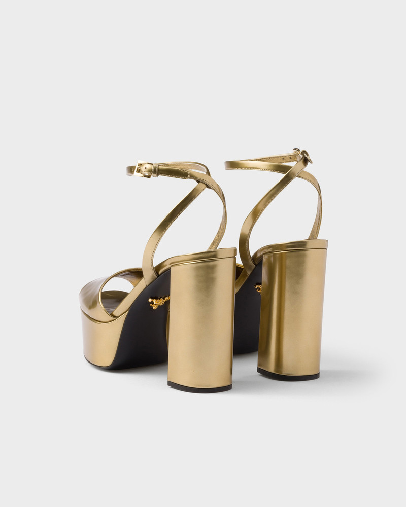 Metallic leather platform sandals 5