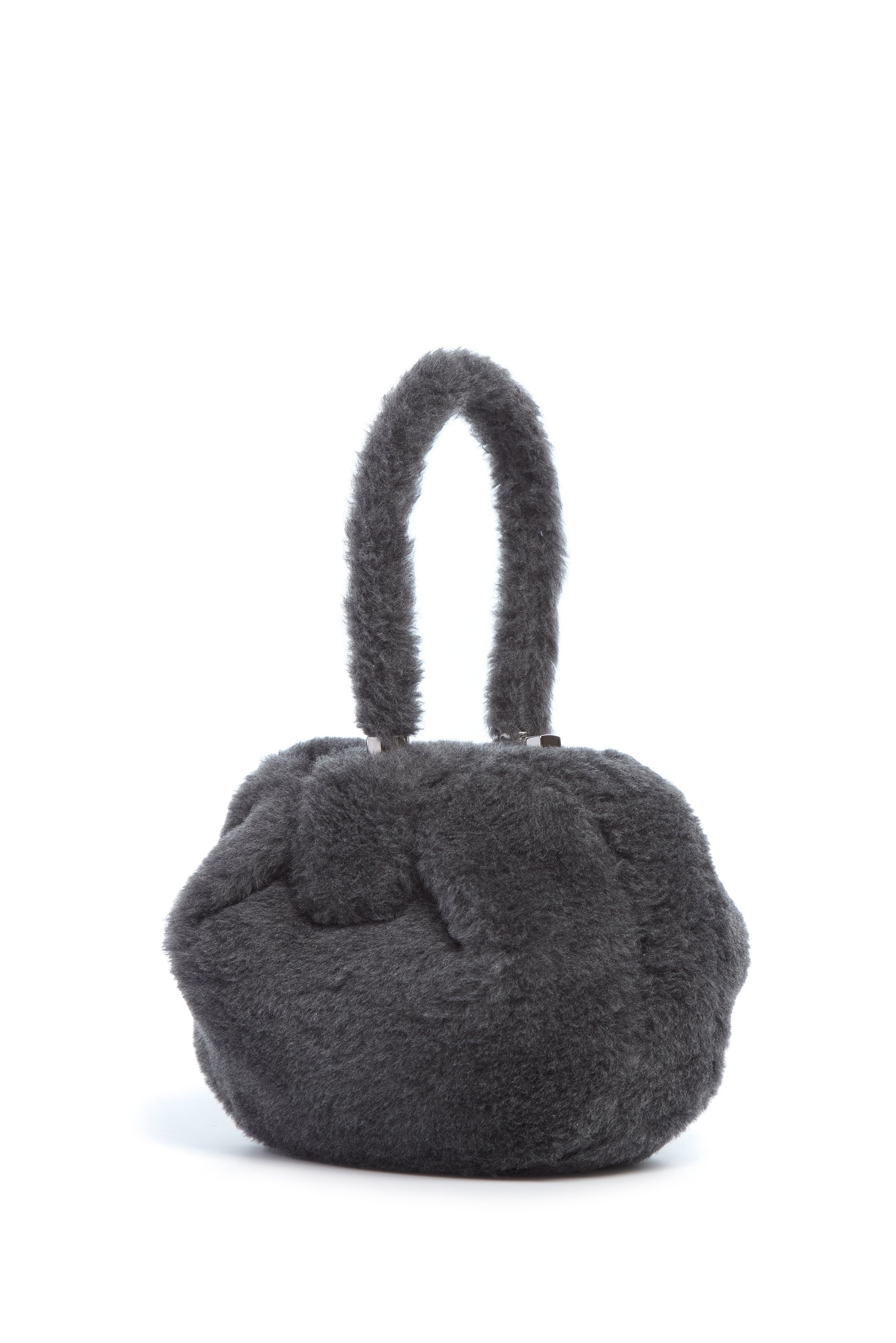 Nina Bag in Dark Grey Virgin Wool Silk Cashmere Fur - 1