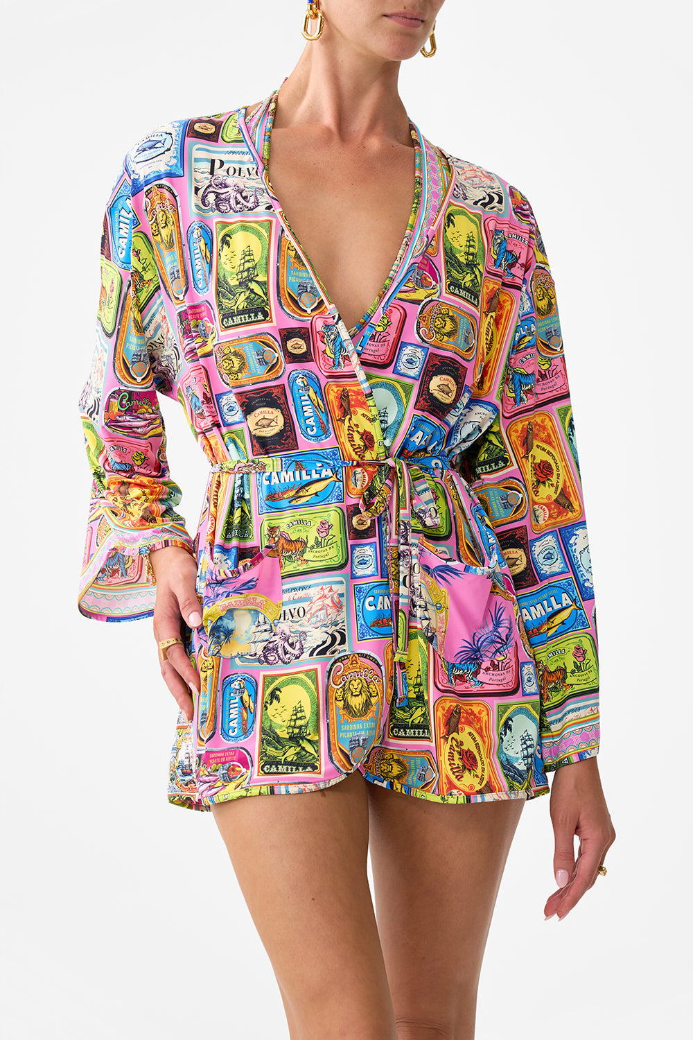 LONG SLEEVE SHORT ROBE - 5