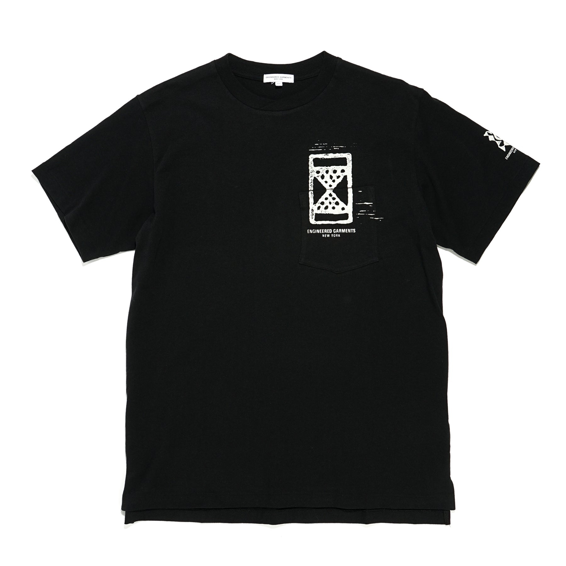 PRINTED CROSS CREW NECK T-SHIRT / BLK ELEPHANT - 1