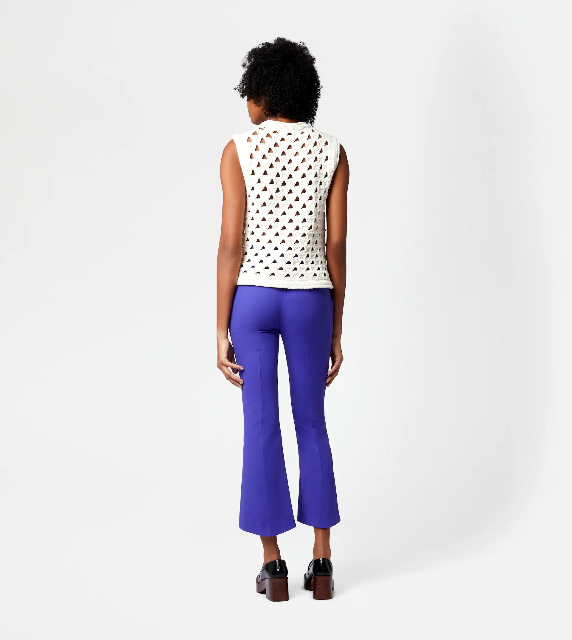 TRUMPET-SHAPED TROUSERS - VIOLET - 3