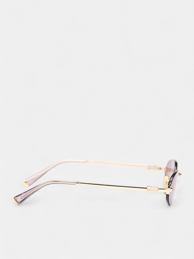 Miu Miu Gold-Tone Metal Oval Sunglasses outlook