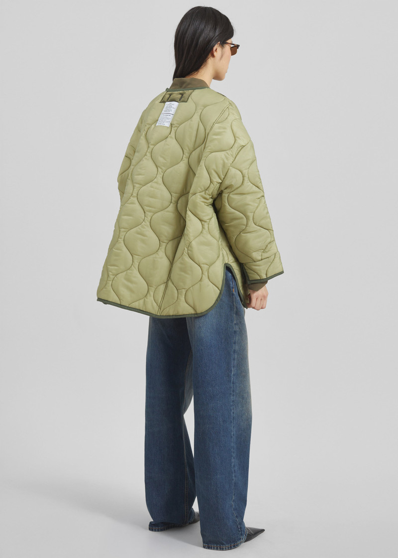 Teddy Quilted Jacket - Moss Green 11