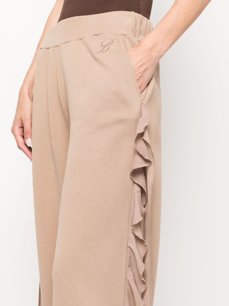 ruffled-trim wide-leg trousers 5