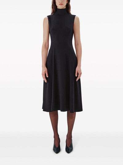 Another Tomorrow roll-neck flared midi dress outlook
