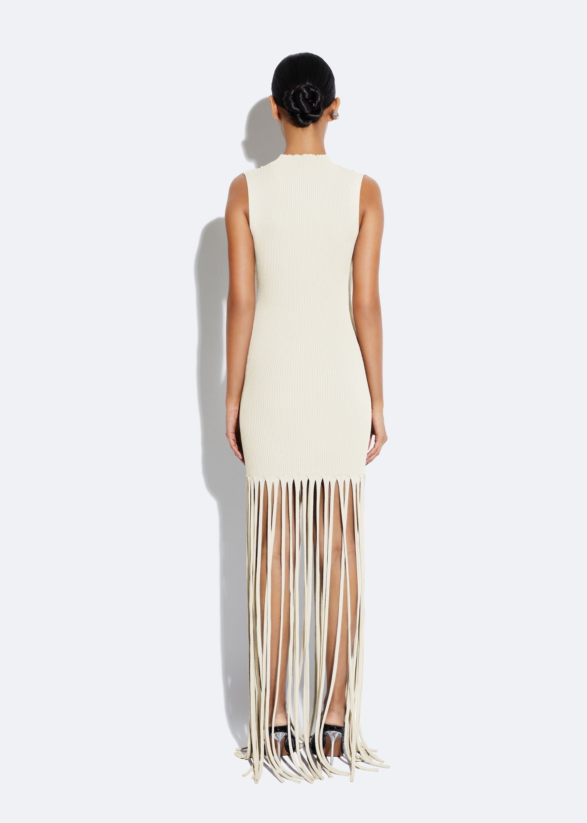 Matte Viscose Fringe Dress - 3