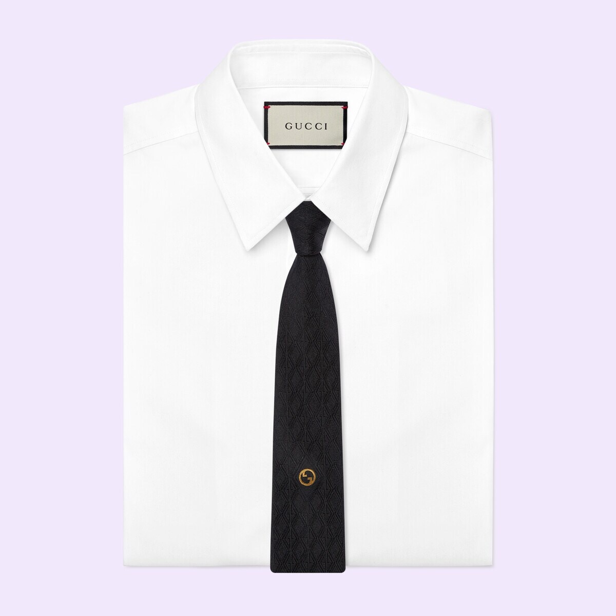 Geometric G silk jacquard tie - 2