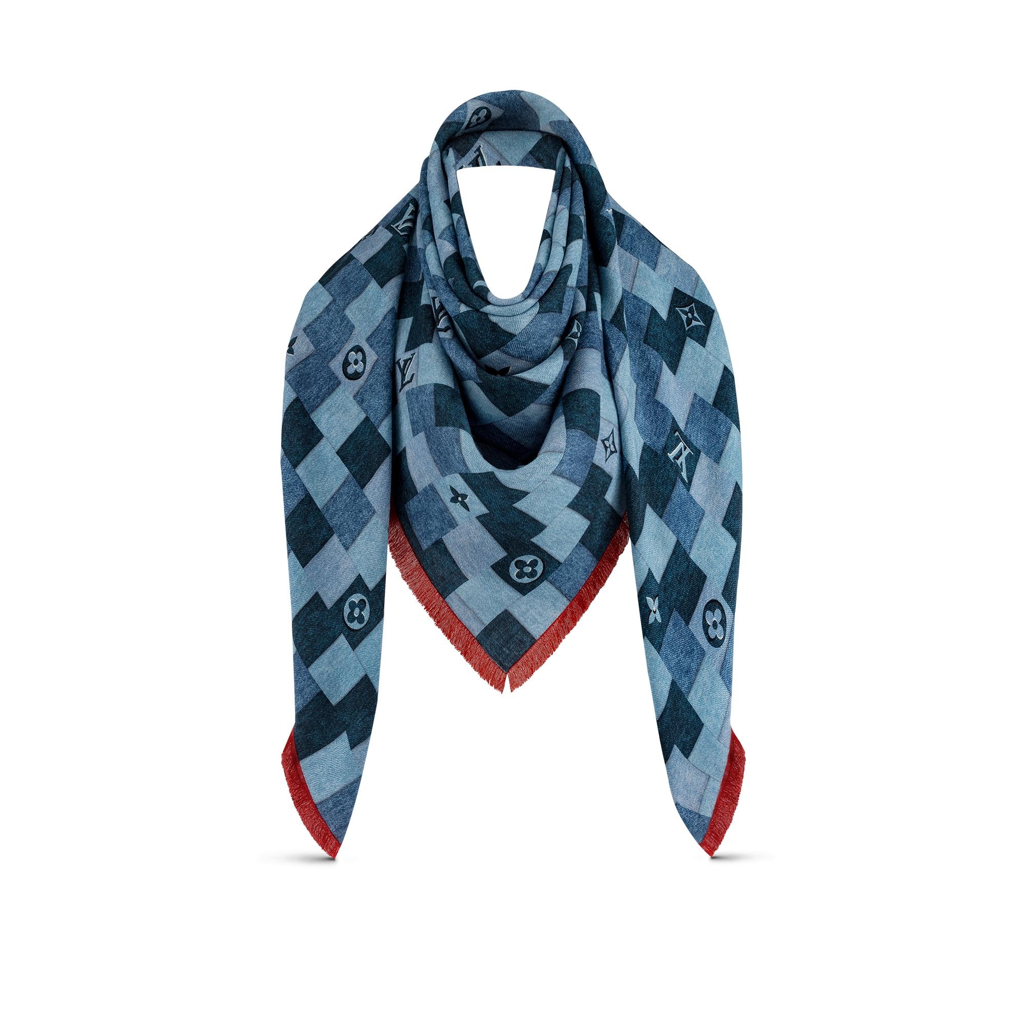 Monogram Denim Check Shawl - 1