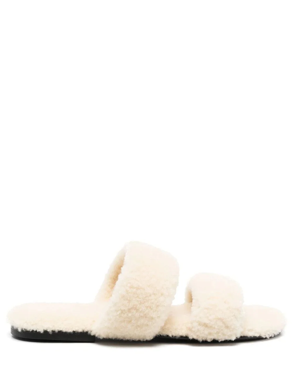 shearling flat slides - 1