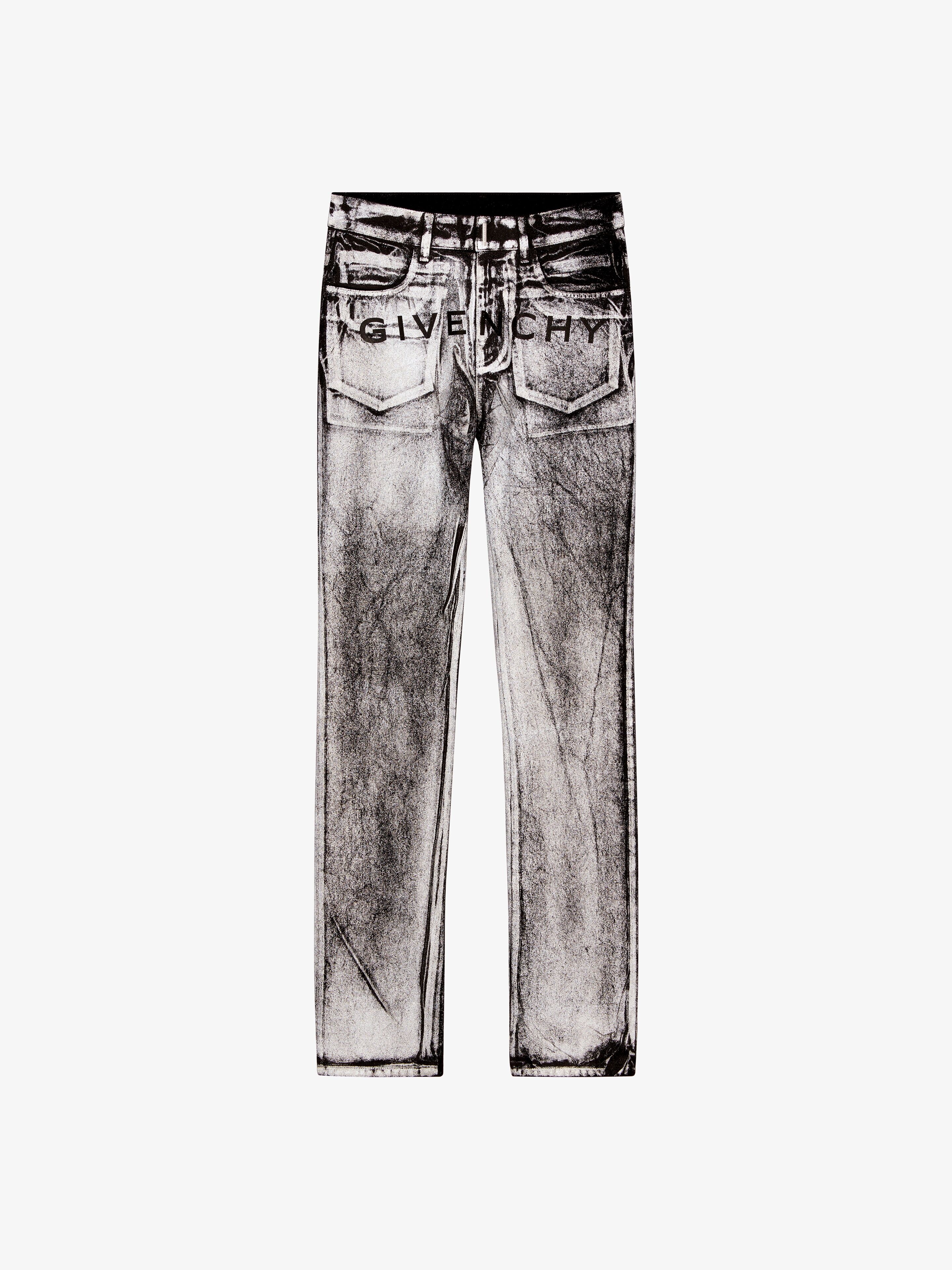 STRAIGHT FIT JEANS IN PAINTED DENIM - 7