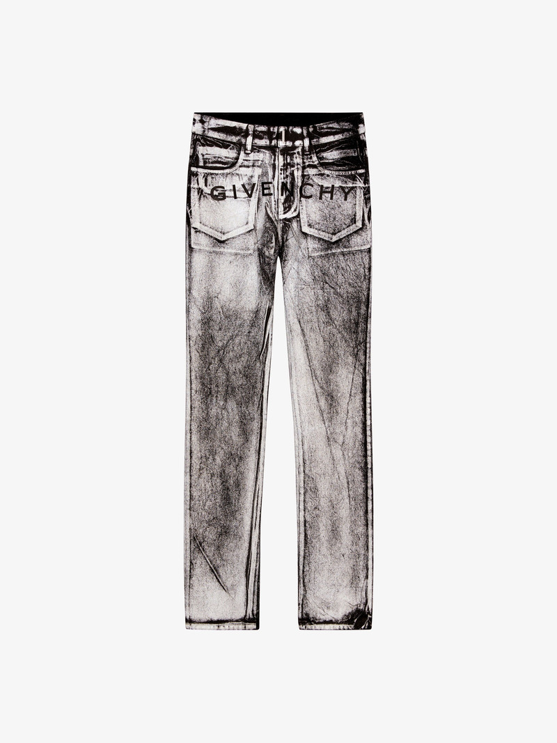 STRAIGHT FIT JEANS IN PAINTED DENIM 7