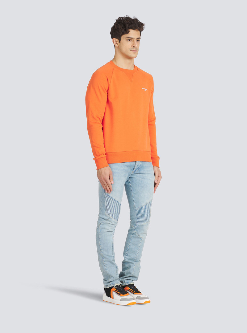 Eco-designed cotton sweatshirt with small flocked Balmain Paris logo 5