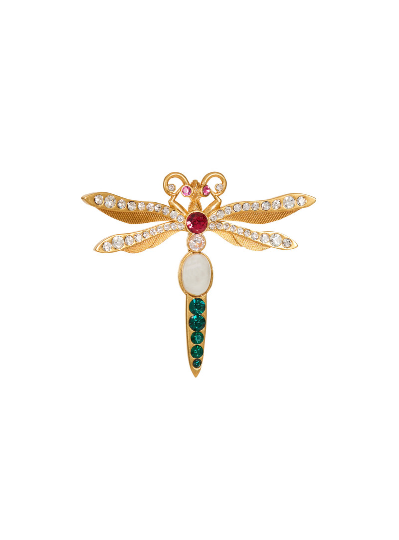 Brass and crystal Insect brooch 1