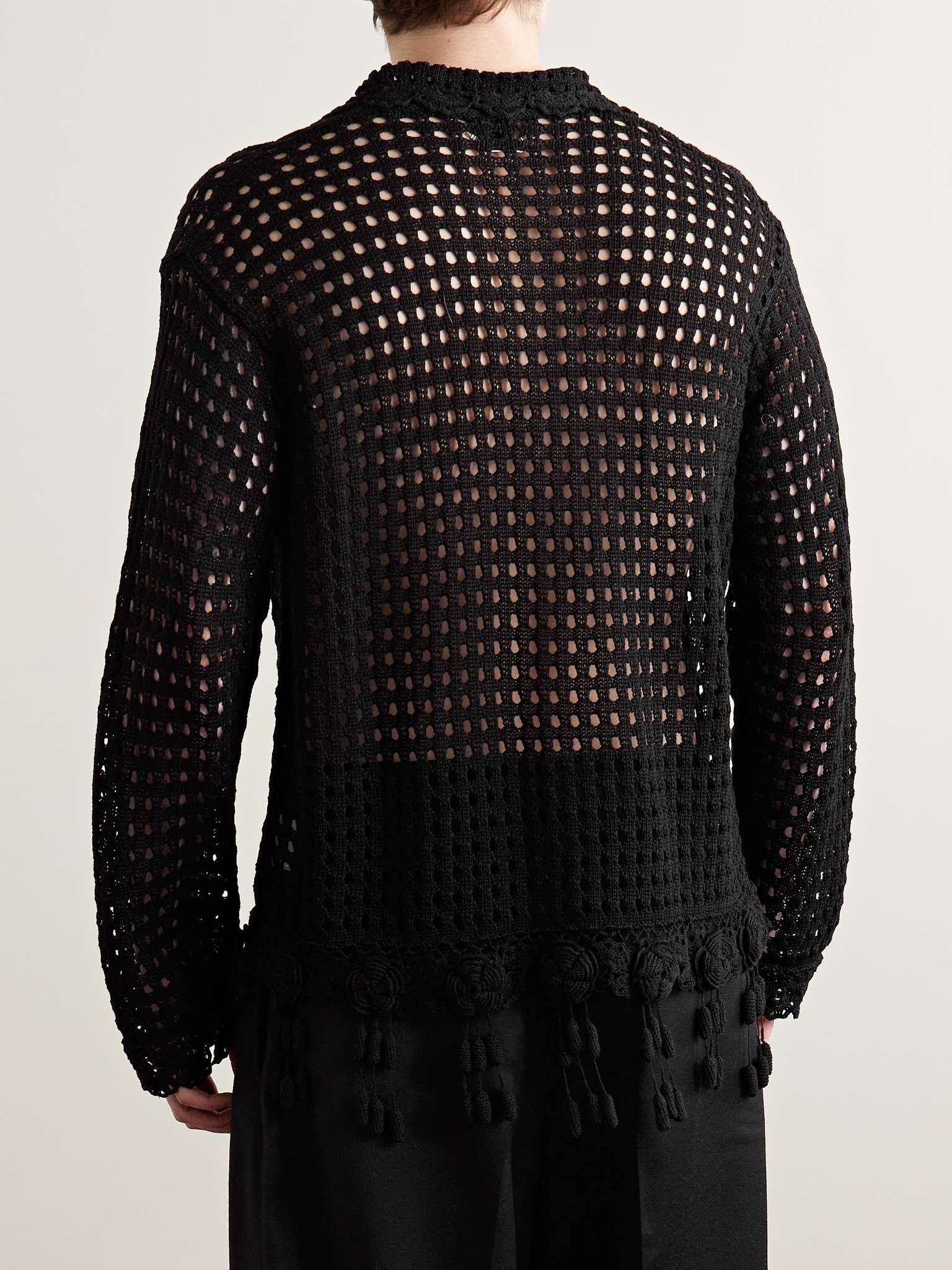 Blossom Tasselled Crocheted Pima Cotton Shirt - 3