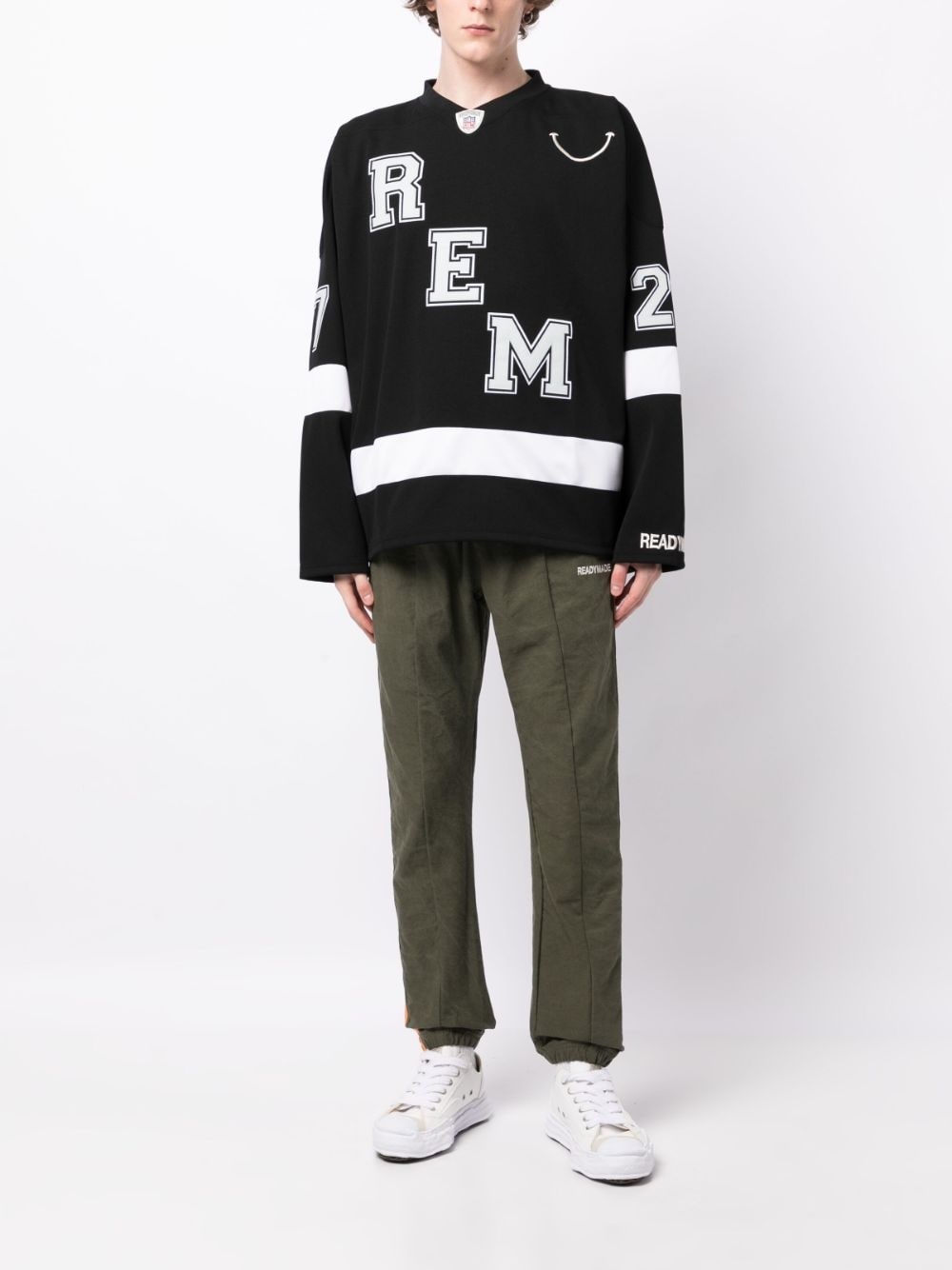 Readymade logo-embroidered striped track pants | REVERSIBLE