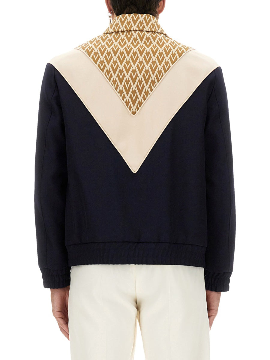 Valentino Men Wool Bomber Jacket With Print Toute La V - 3