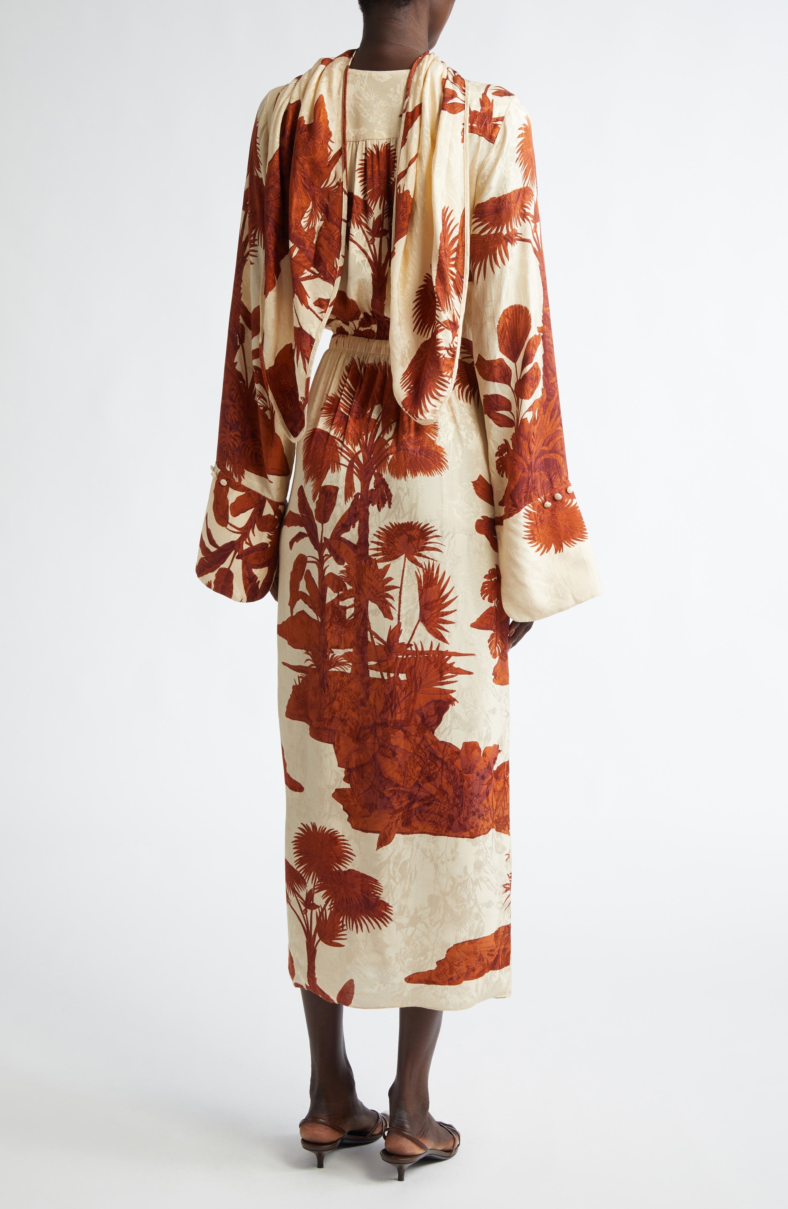 Johanna Ortiz Unmooring Long Sleeve Wrap Dress in Tropical/Ecru/Brown at Nordstrom - 2