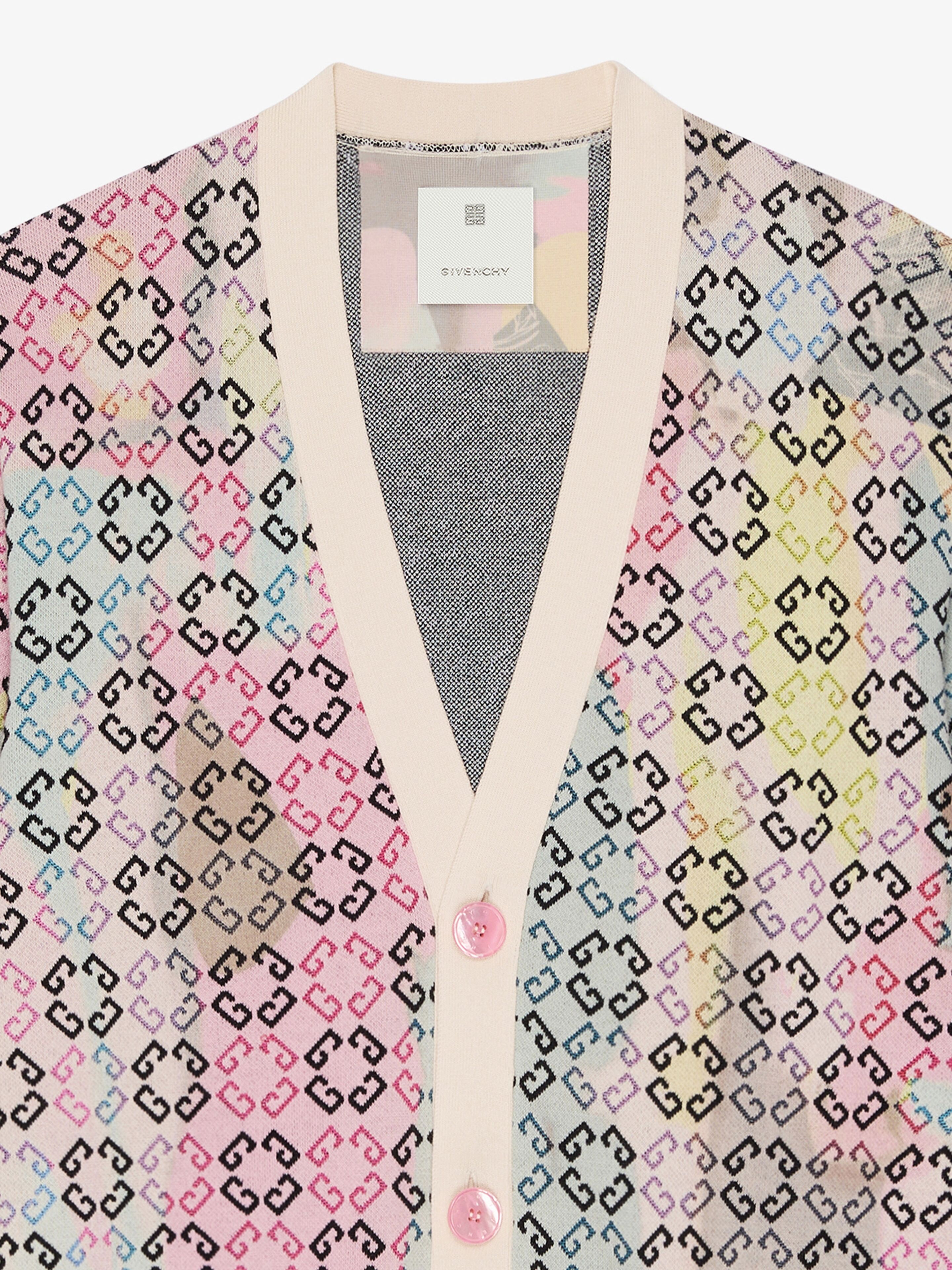 MULTICOLOR CARDIGAN IN MONOGRAM 72 COTTON - 4