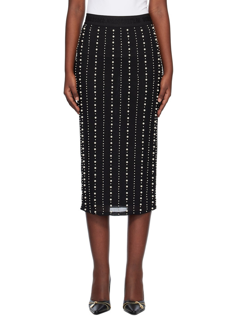 Black Embellished Midi Skirt 1