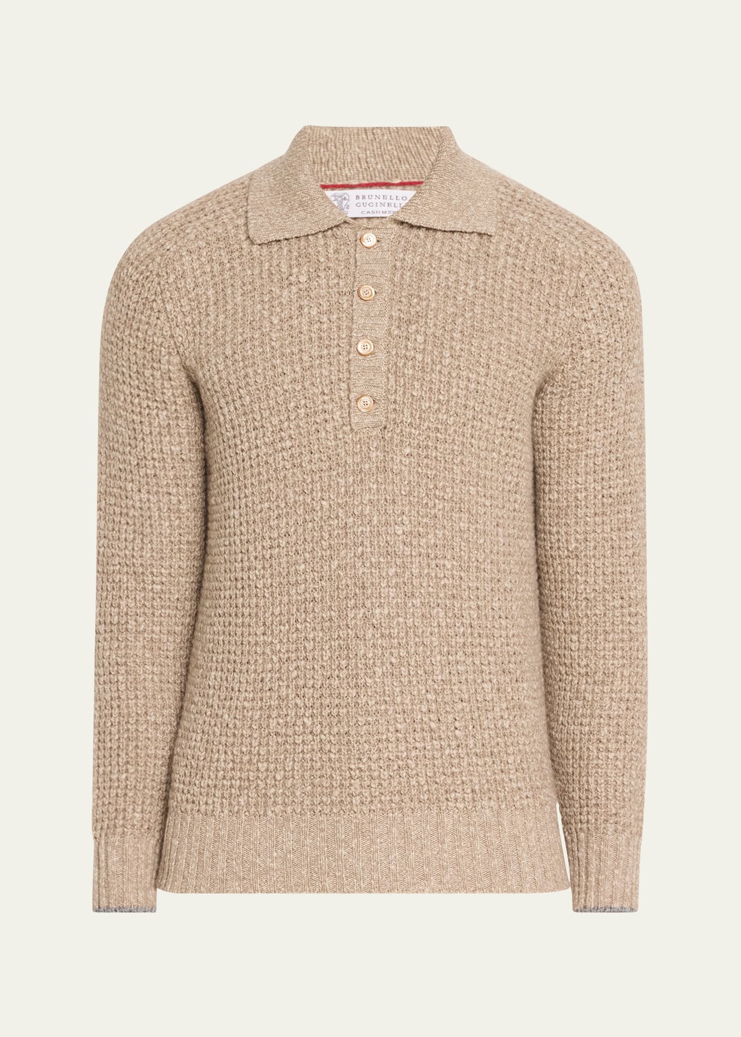 Men's Wool and Cashmere Knit Polo Sweater - 1