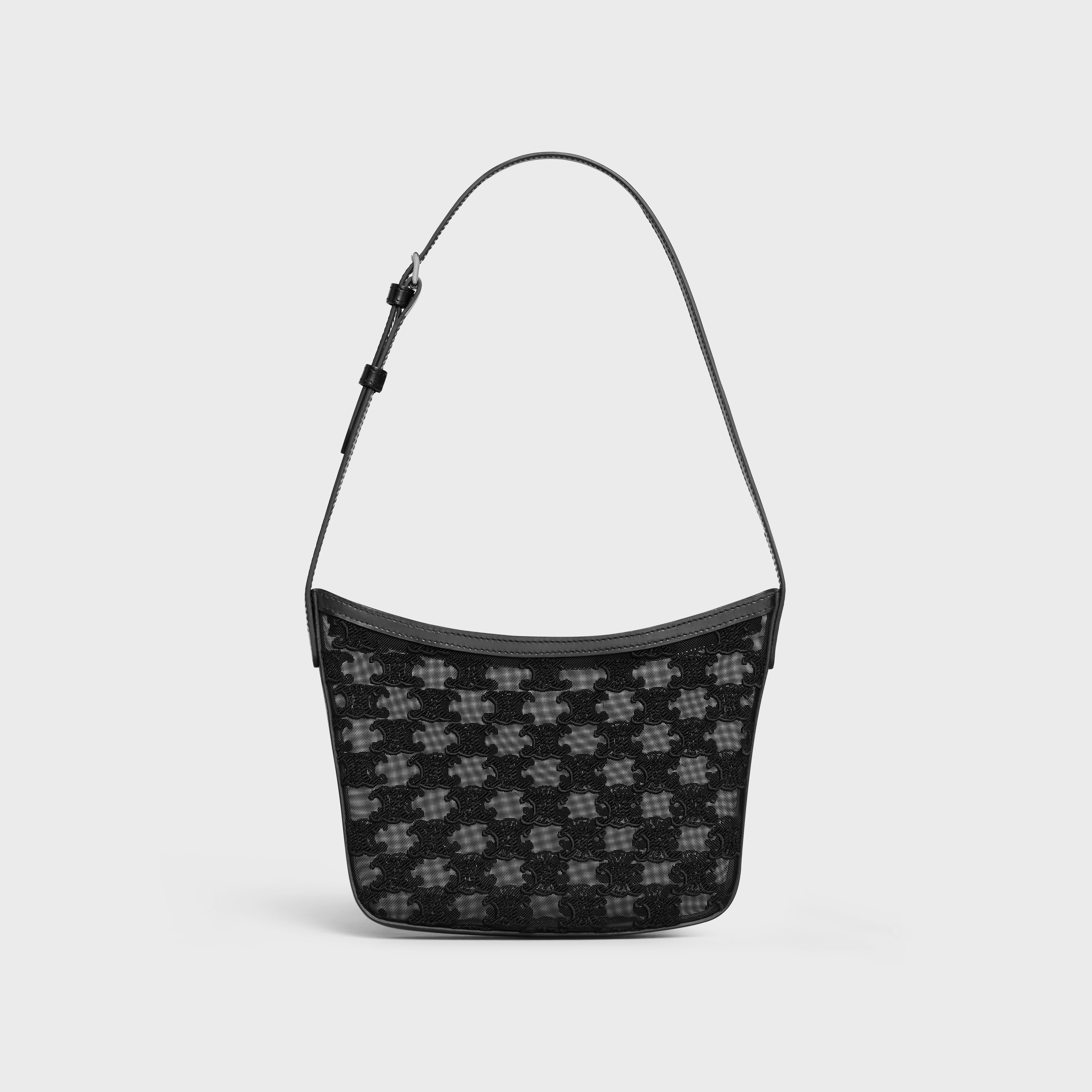 MEDIUM CELINE CROQUE BAG in TULLE TEXTILE WITH TRIOMPHE EMBROIDERIES - 1