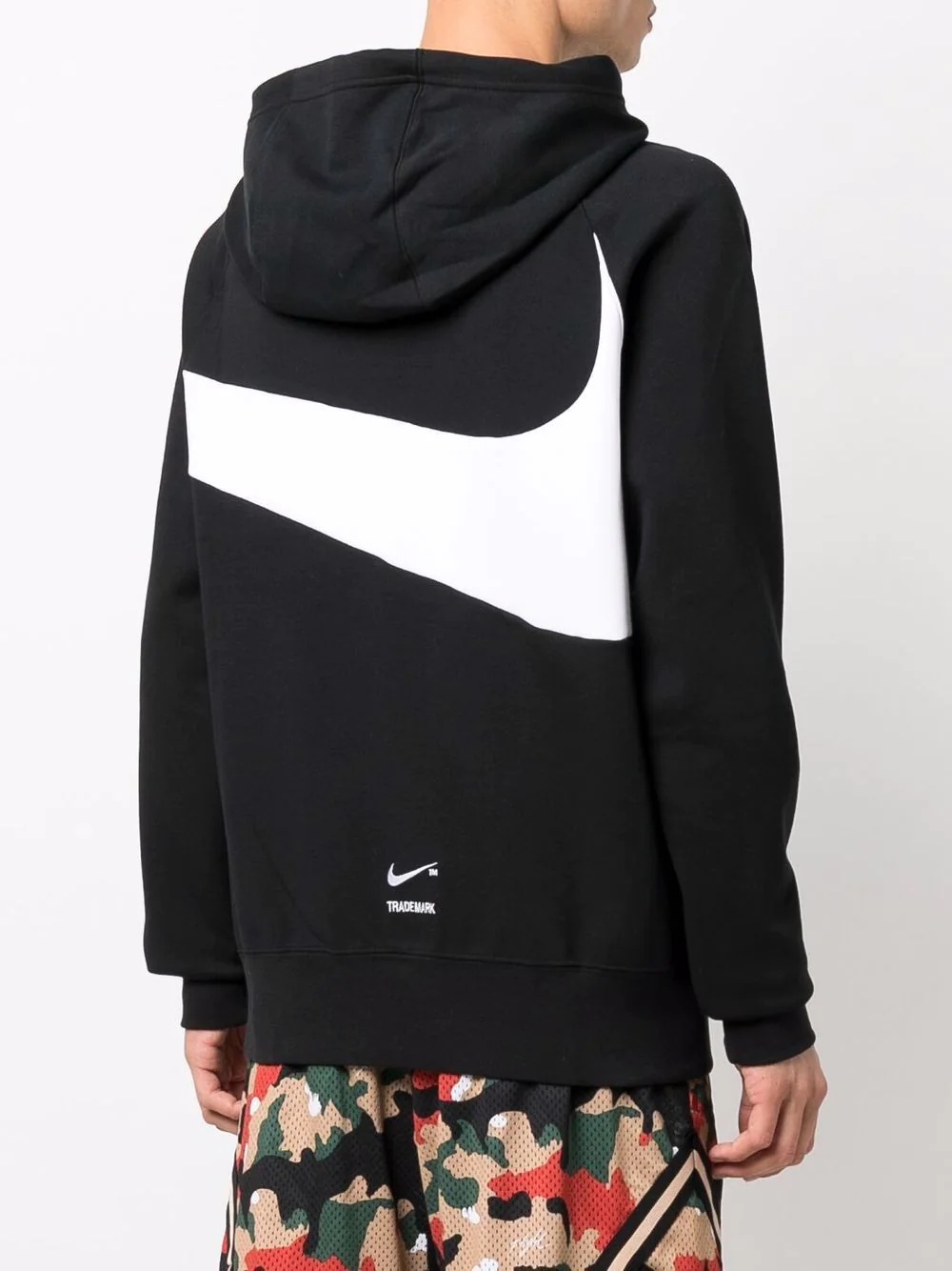 Swoosh-logo cotton hoodie - 4