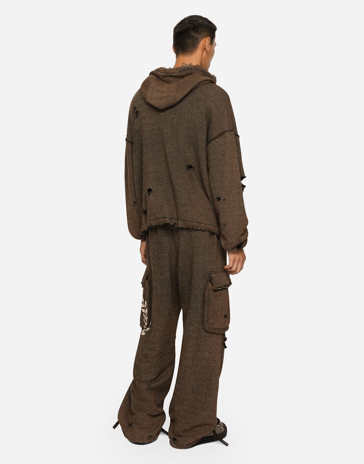 Washed jersey hoodie with print - 3