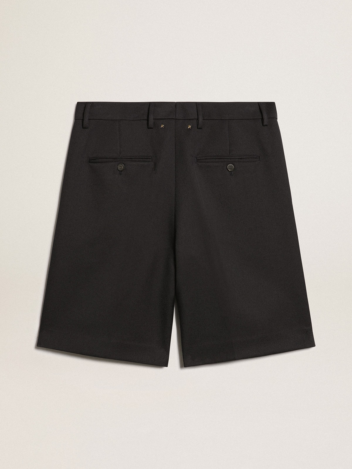 Men's bermuda shorts in dark blue wool - 2