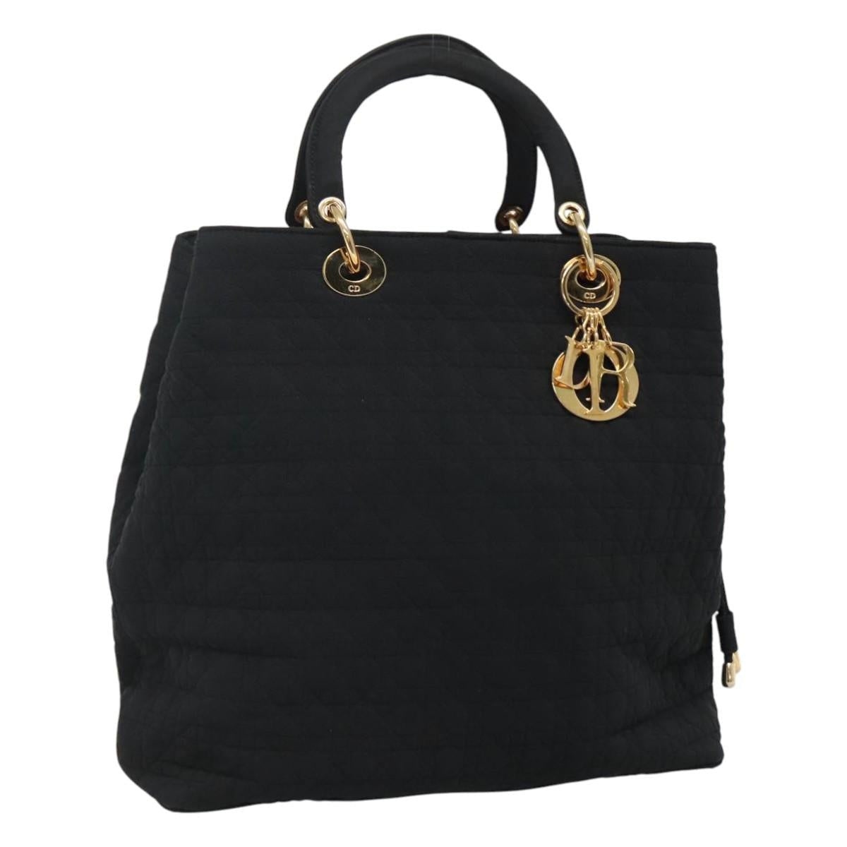 DIOR Canage Hand Bag Nylon Black Gold - 1