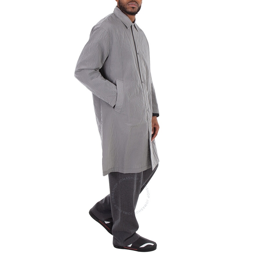 Emporio Armani Single-Breasted Textured Trench Coat - 3