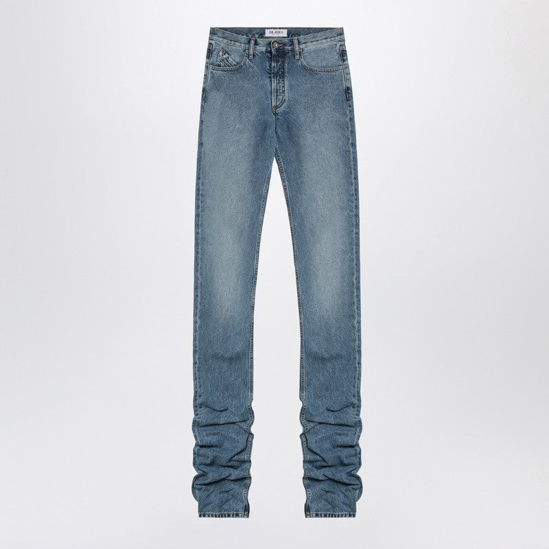 The Attico Sky Blue Jeans With Long Leg Curled At The Hem Women - 1
