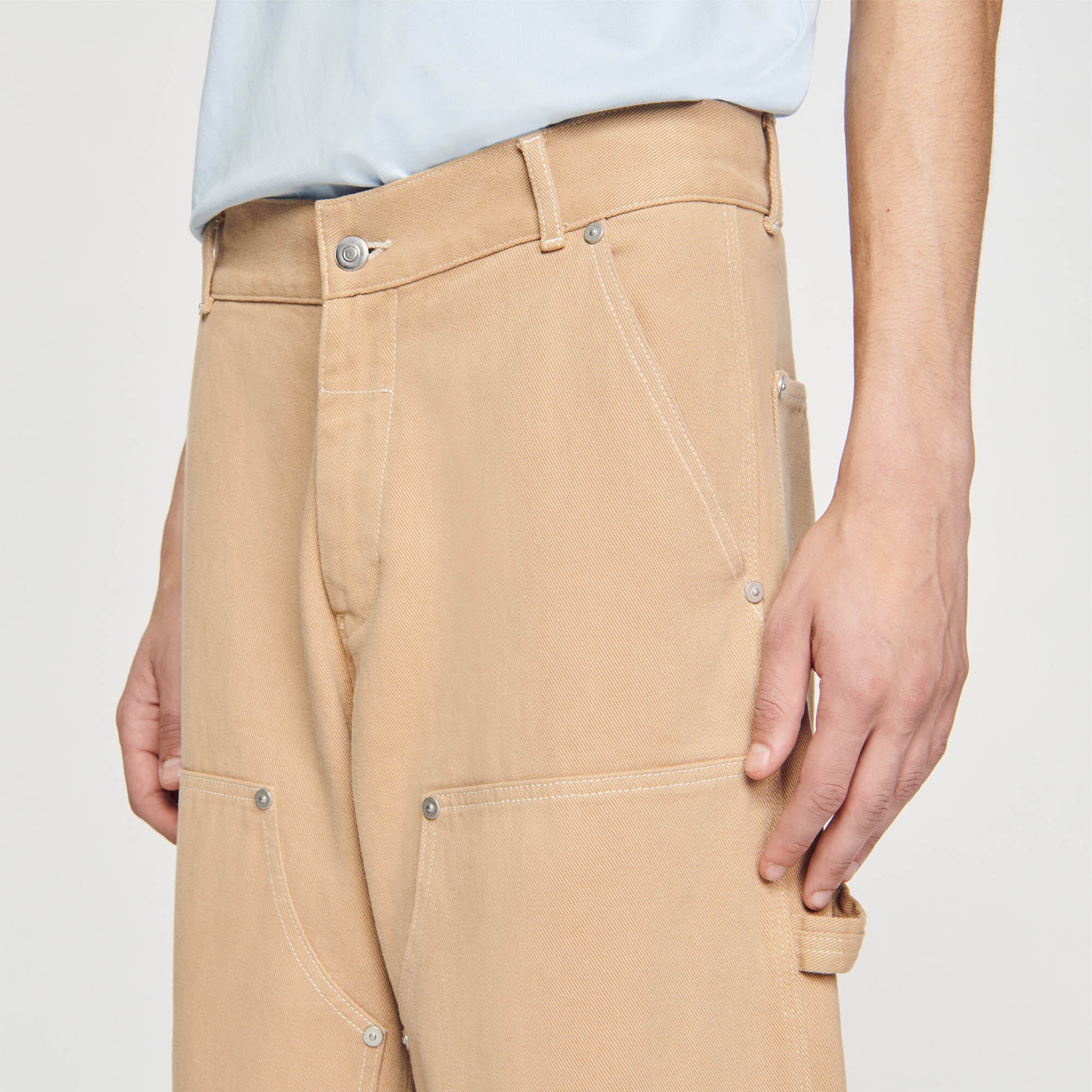 COTTON CANVAS CARPENTER TROUSERS - 4