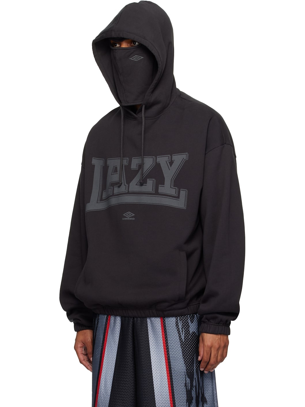 Black 'Lazy' Mask Hoodie - 4
