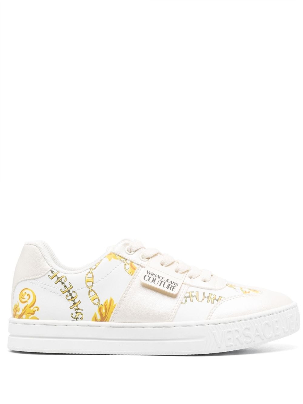 logo-patch round-toe sneakers - 1