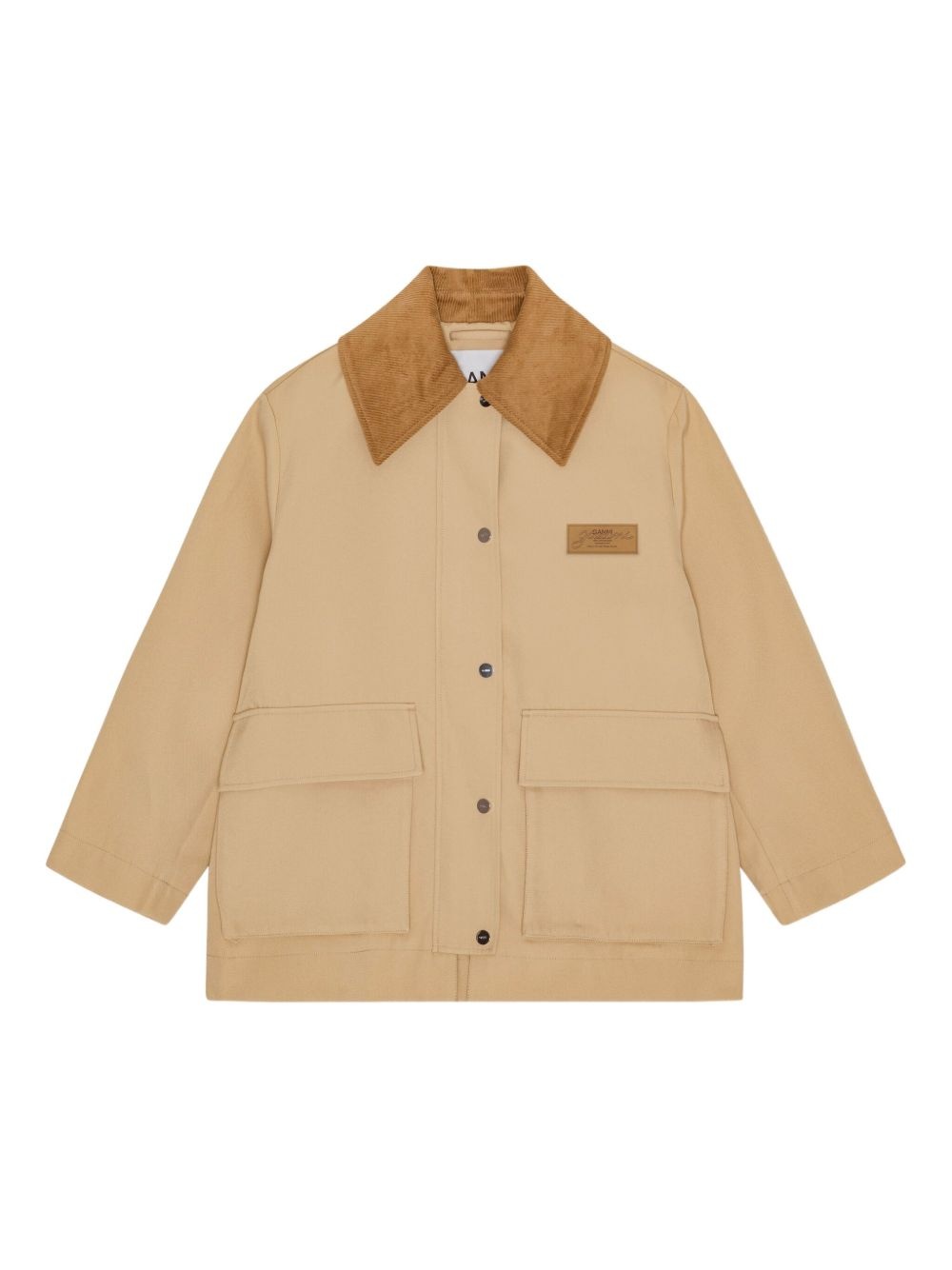corduroy-collar utility jacket - 1