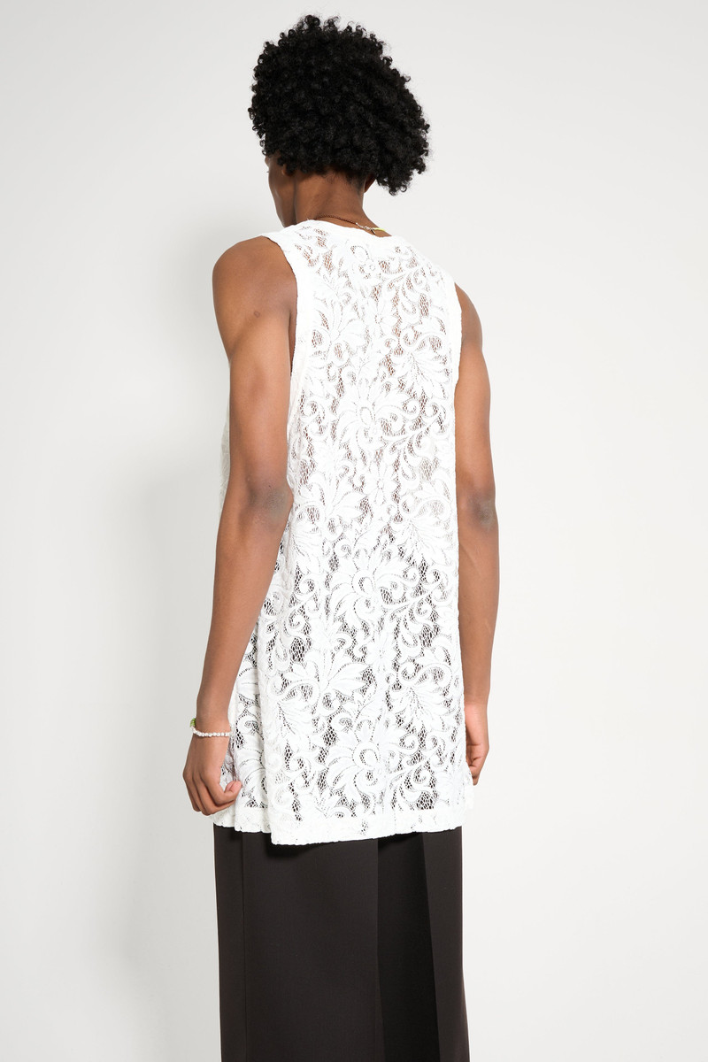 Comme Des Garçons COMME DES GARÇONS HOMME PLUS LACE TANK TOP OFF WHITE outlook