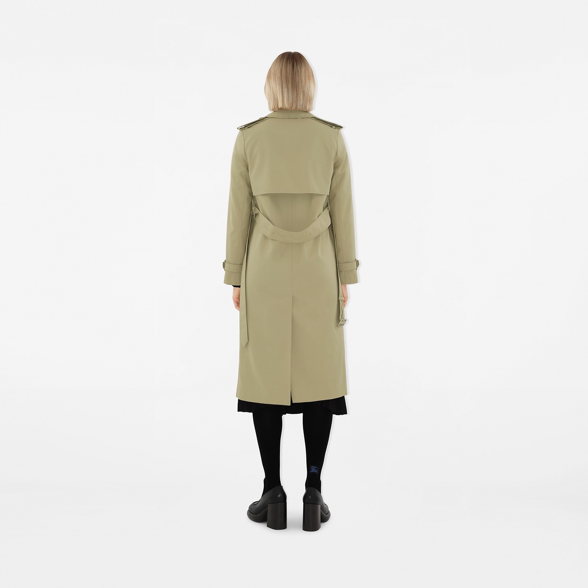 Long Cotton Blend Trench Coat - 4