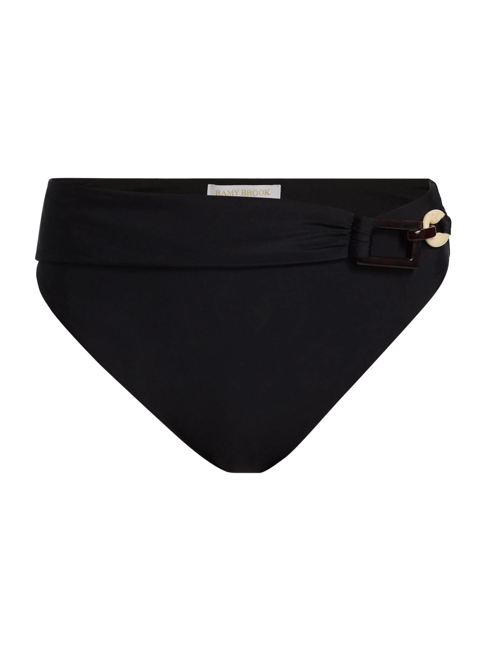 Women's Maxine Buckle-Detail Bikini Bottom - Black - 1